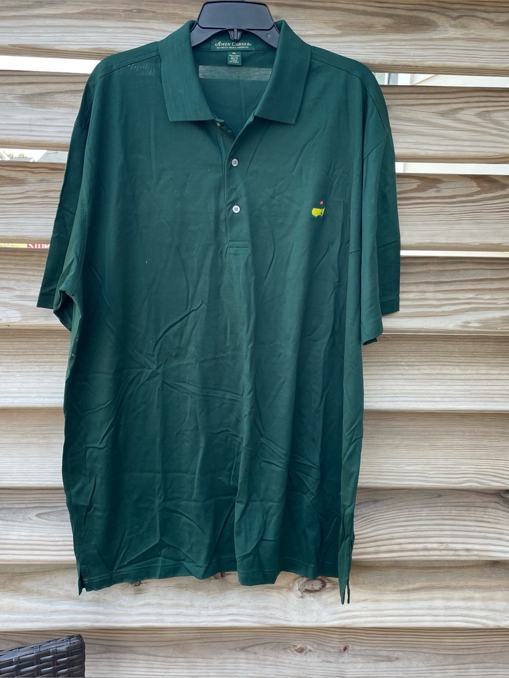 Amen Corner pine green Masters pima cotton golf polo shirt Men XL Like New